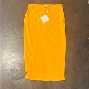 Meshki Bold orange Pencil Skirt
